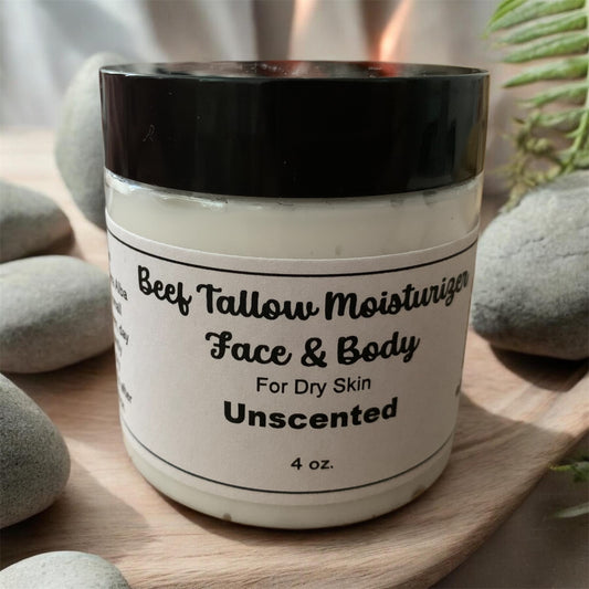 Beef Tallow Moisturizer for Face & Body - Unscented