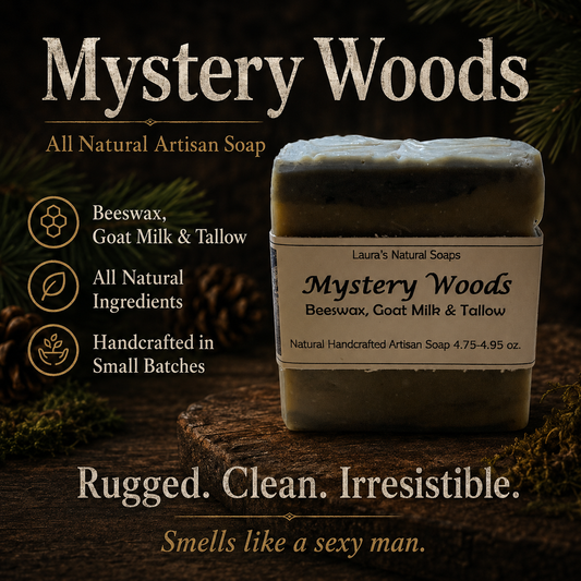 Mystery Wood-Beeswax, Goatmilk & Tallow Cold Process Soap